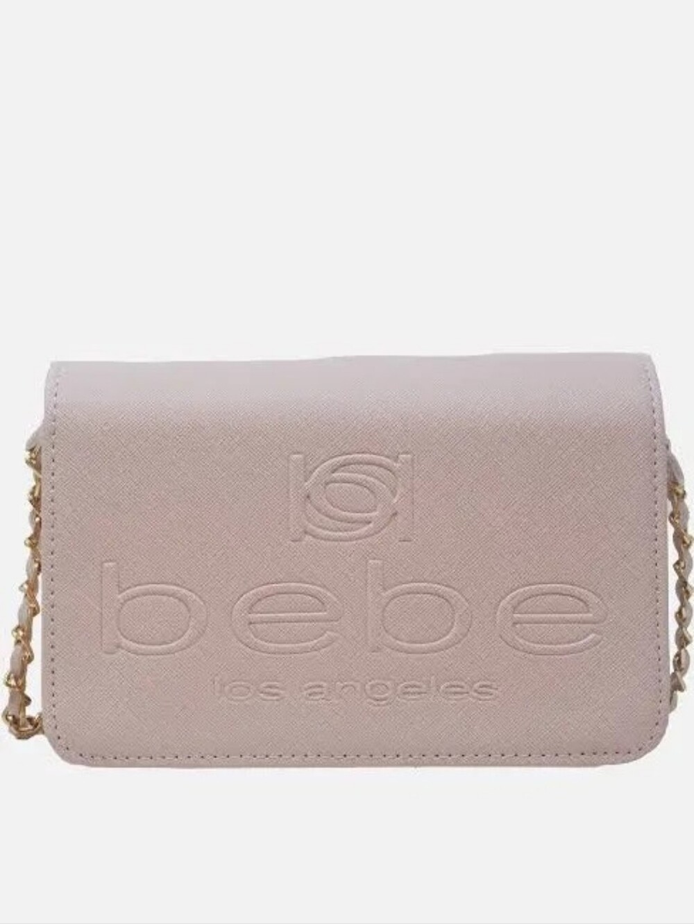 Bebe Polly Flap Crossbody with Embossed Logo Light PinK